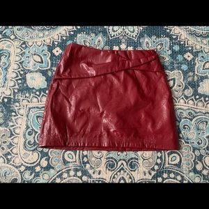 ZARA Red Pleather Mini Skirt